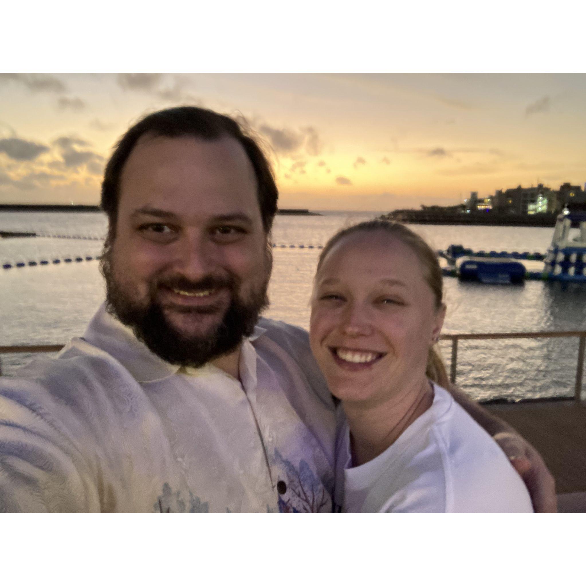 Dinner on the dock in Japan