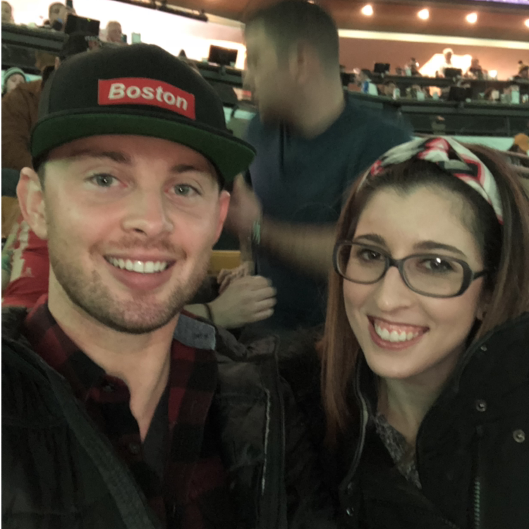 One of our first dates, a Bruins game!