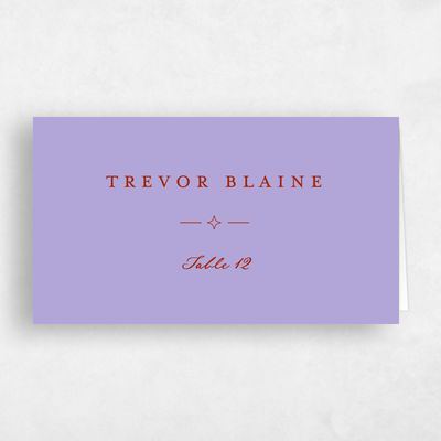 Purple Wedding Place Card - Finnian
