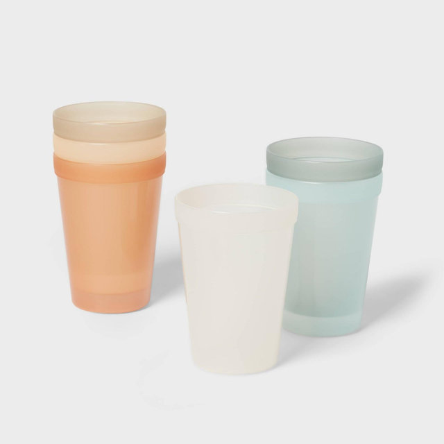 Kids' 15 fl oz Plastic Tall Tumbler - Pillowfort™: BPA-Free, Microwave & Dishwasher Safe, Set of 6, Multicolored