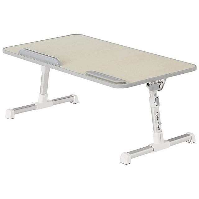 Amazon Basics Adjustable Laptop Tray Table - Lap Desk Fits 17-Inch Laptop - Large