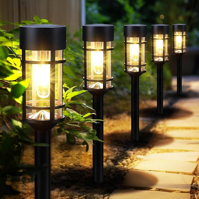 Mancra Solar Pathway Lights 8 Pack, 2023 New LED Solar Garden Lights Glass Stainless Steel Solar Powered Landscape Lights Up to 12 Hrs Outdoor Decor for Lawn Yard Walkway Driveway