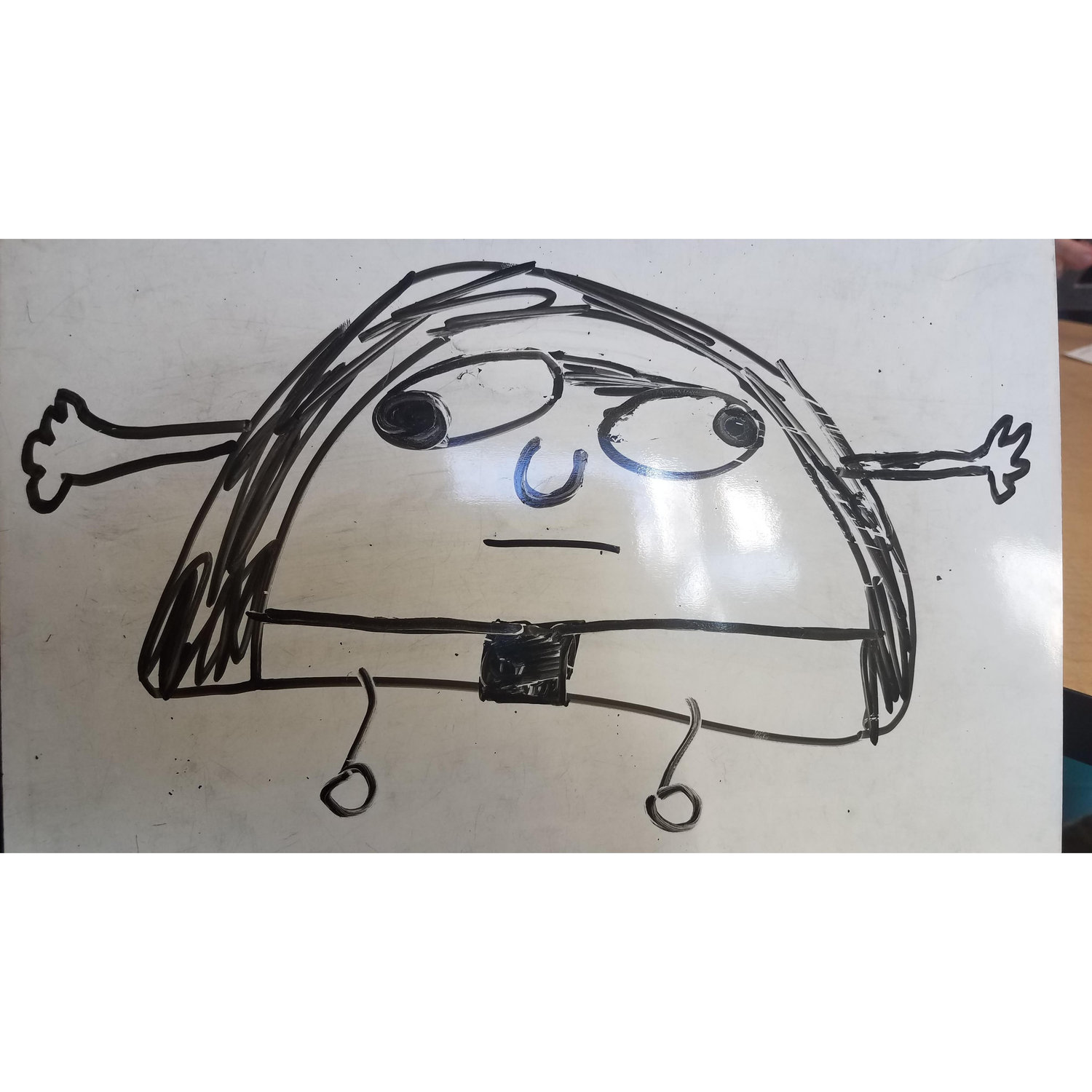 A taco with a uni-brow wearing a speedo
