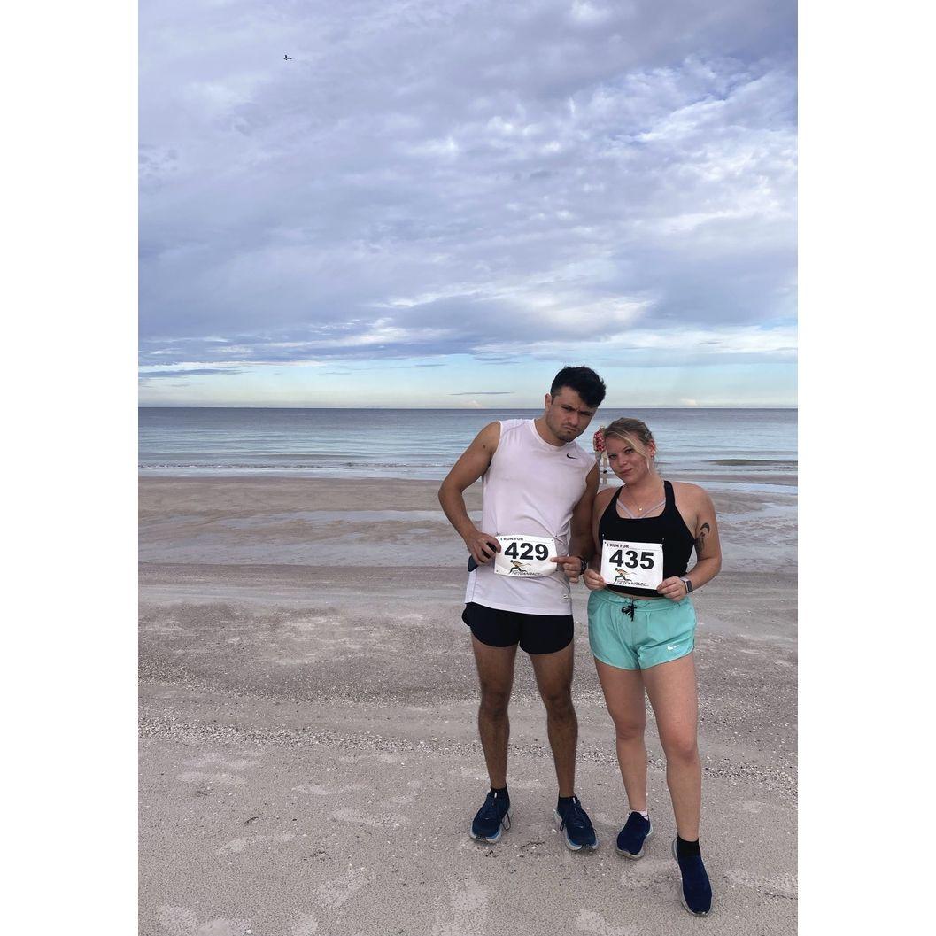 Danielle's very first 5k and our first 5k together in August of 2021