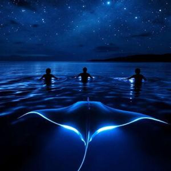 Night snorkeling with Manta Rays