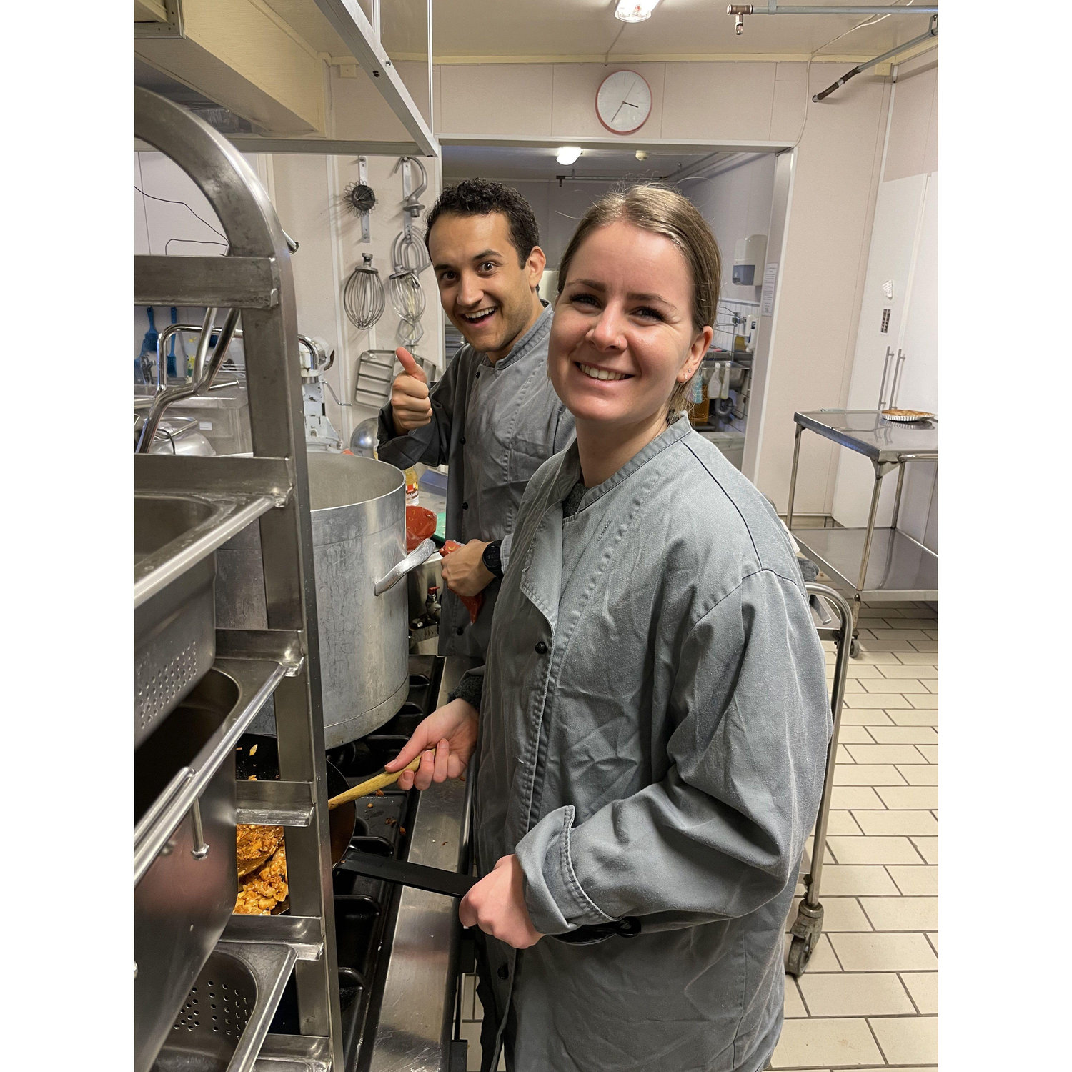 Cooking at the YWAM base in Norway during Hunter's DTS.