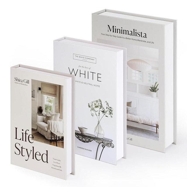 Bahhatii Decorative Books Set of 3, Coffee Table Fake Books for Decoration, Aesthetic Book Boxes with Storage for Home Decor