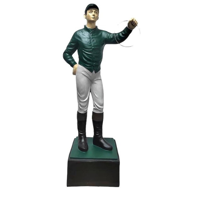Classic Lawn Jockeys Green Garden Statue, 36" Height