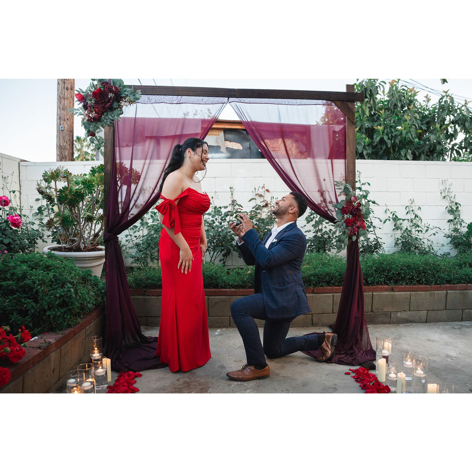 During our engagement! Stressful day due to the rain!