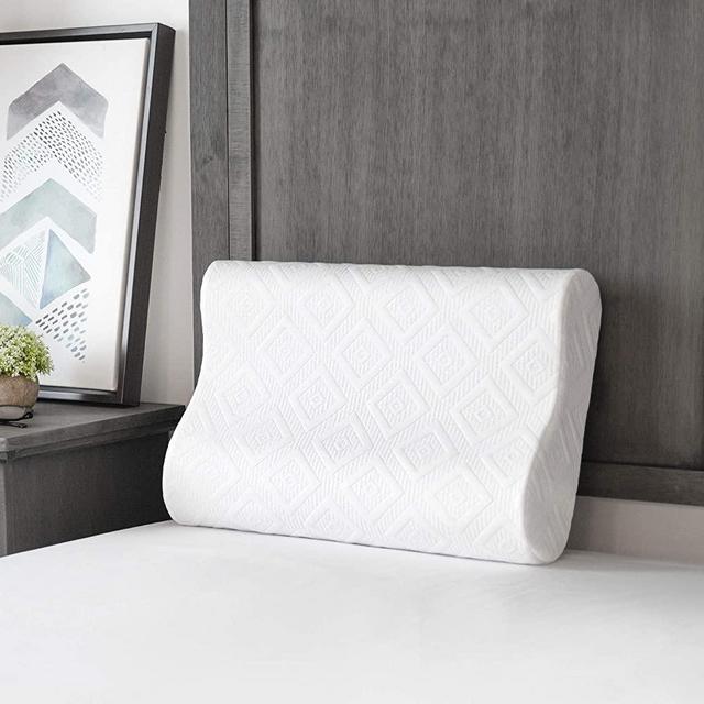 SensorPEDIC Solutions by SensorGel Contour Memory Foam Side and Back Sleepers Bed Pillow, 1 Count (Pack of 1), White