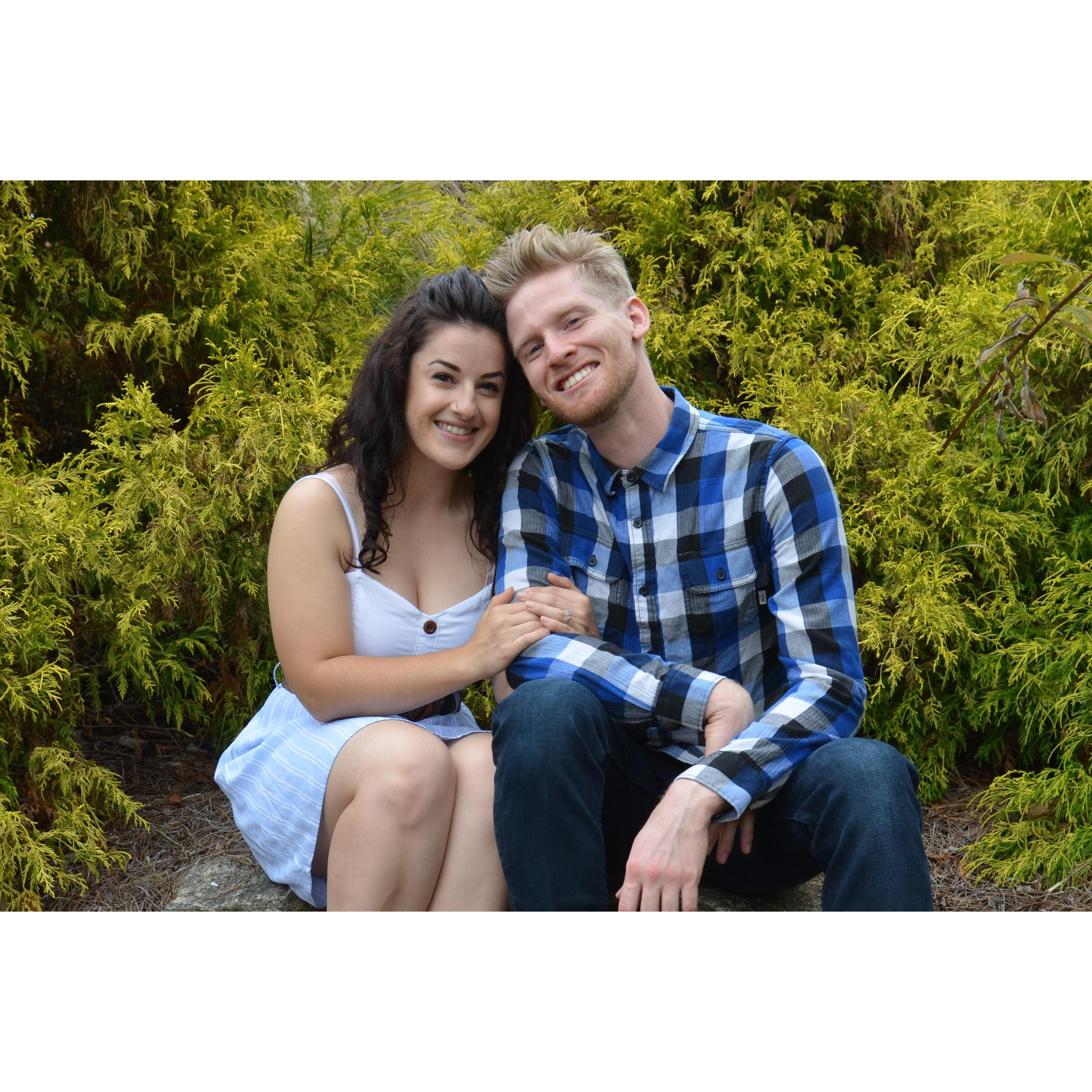Engagement snap at the Omni Grove Park Hotel in Asheville