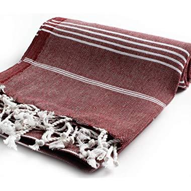 Cacala PES-CEP-Burgundy Bath Towels, 37" x 71",