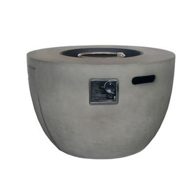 Shop allen + roth allen + roth 36-in W 50000-BTU Concrete Look Portable Composite Propane Gas Fire Pit Table