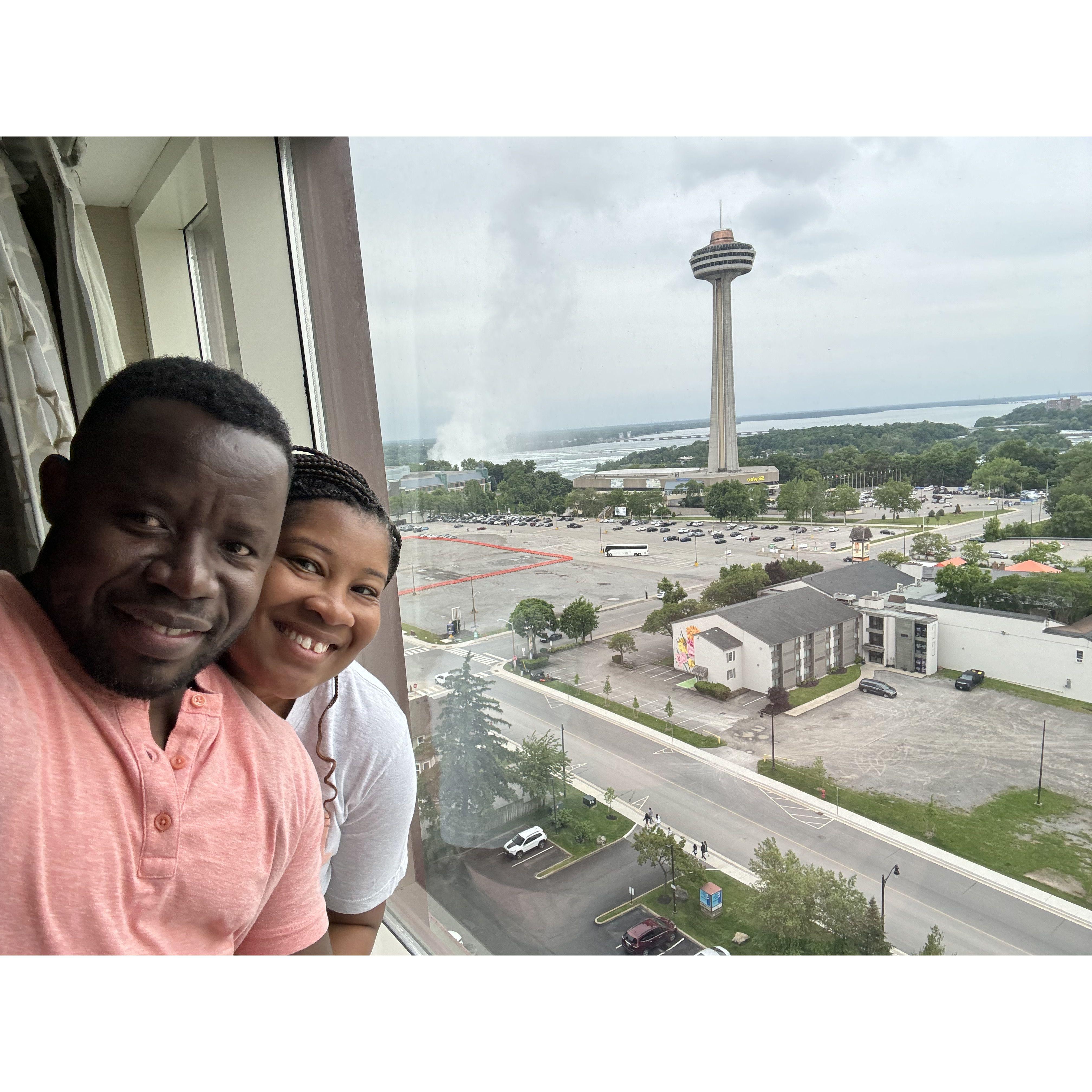 The view from the hotel, Niagara Falls, Canada.