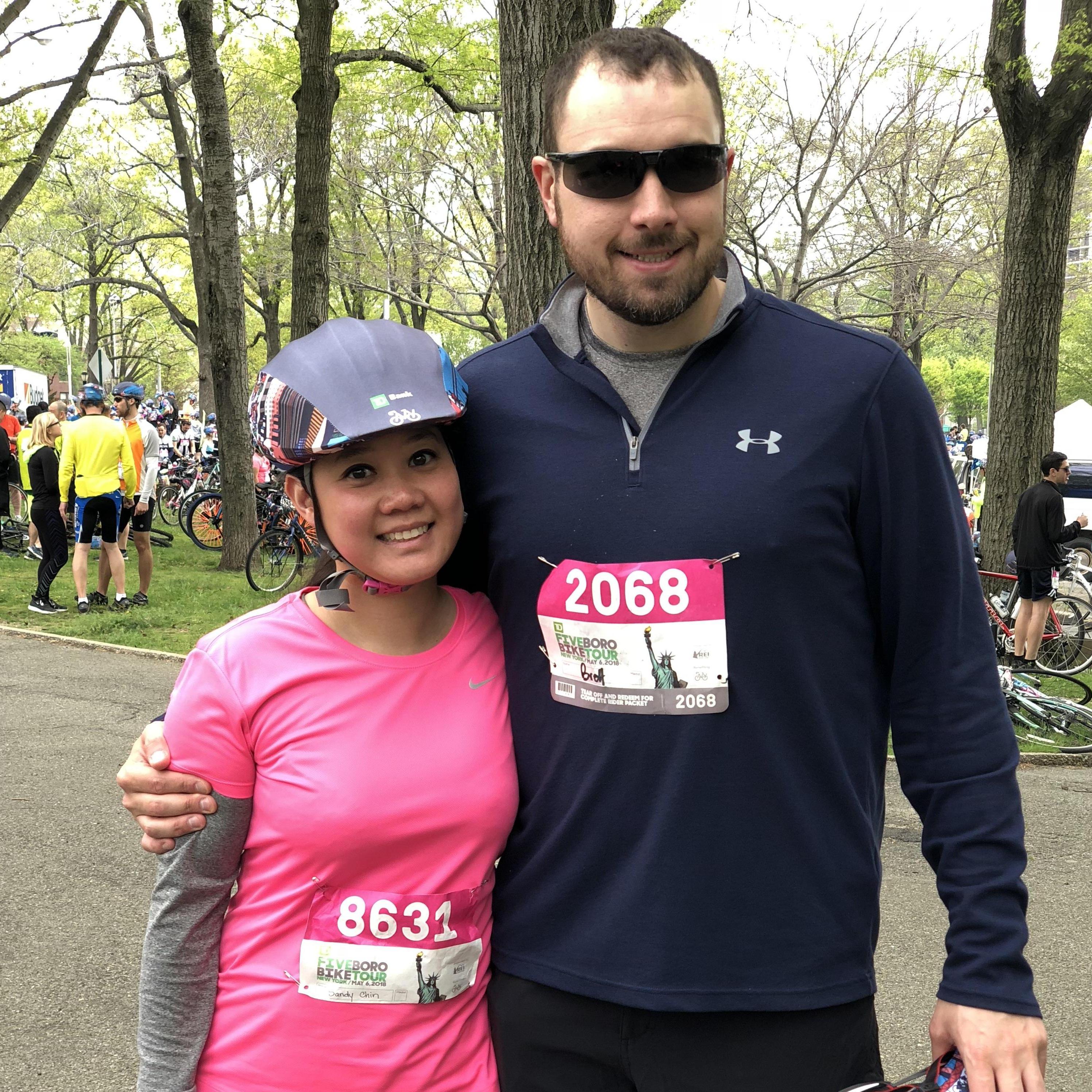 At the Astoria Park rest stop during the 2018 TD 5 Boro Bike Tour