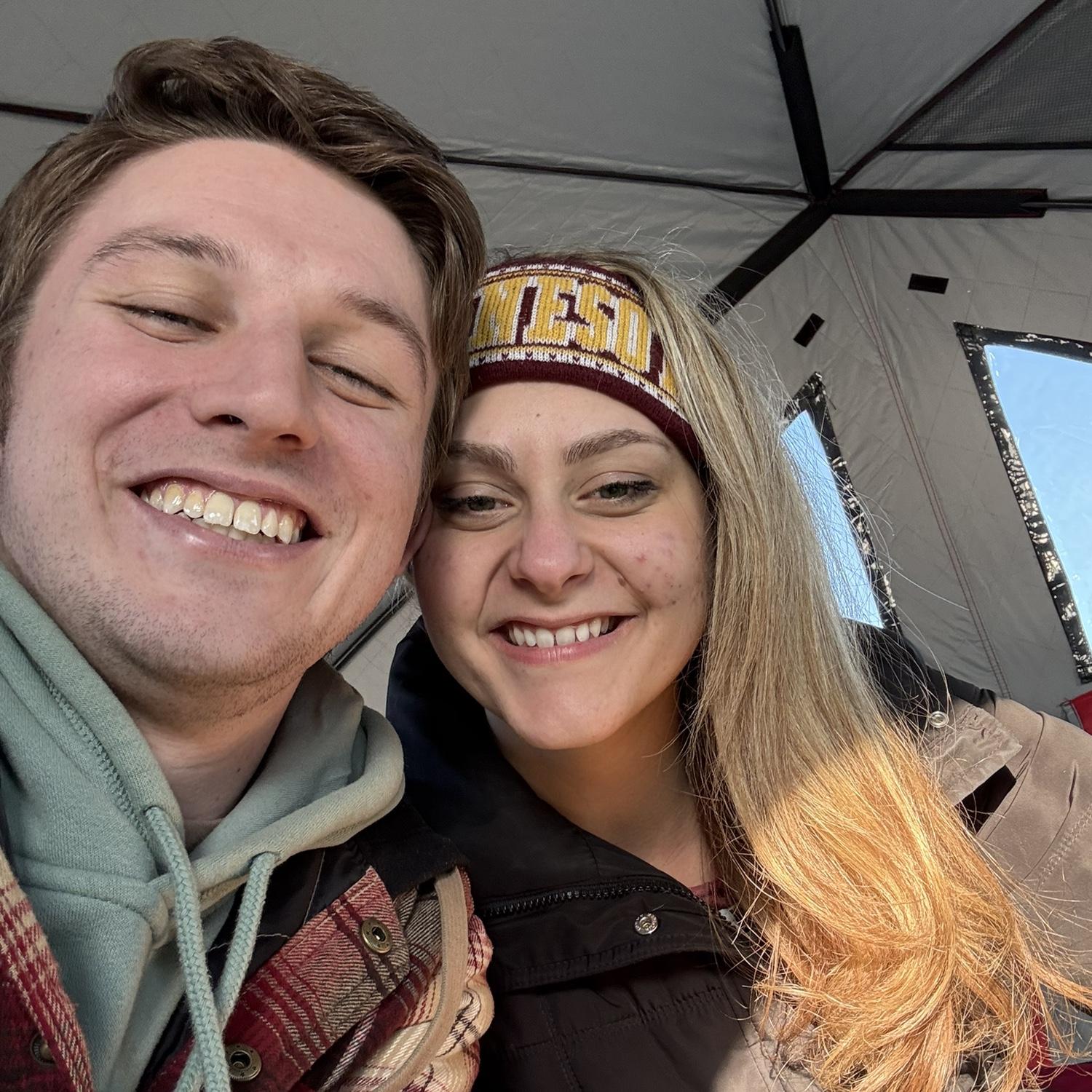 Our first picture, while ice fishing for our 3rd date