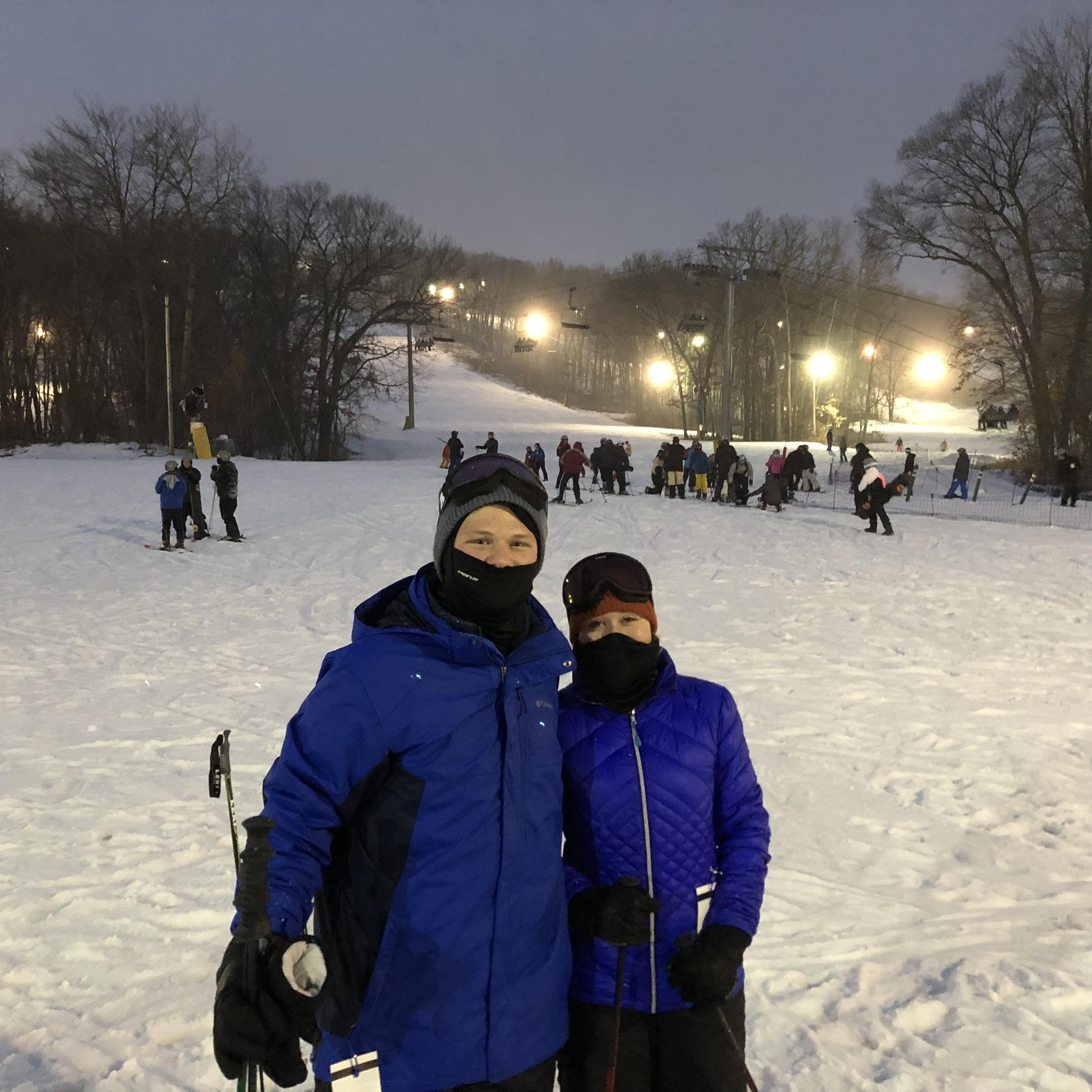 Kenna went skiing for the first time.