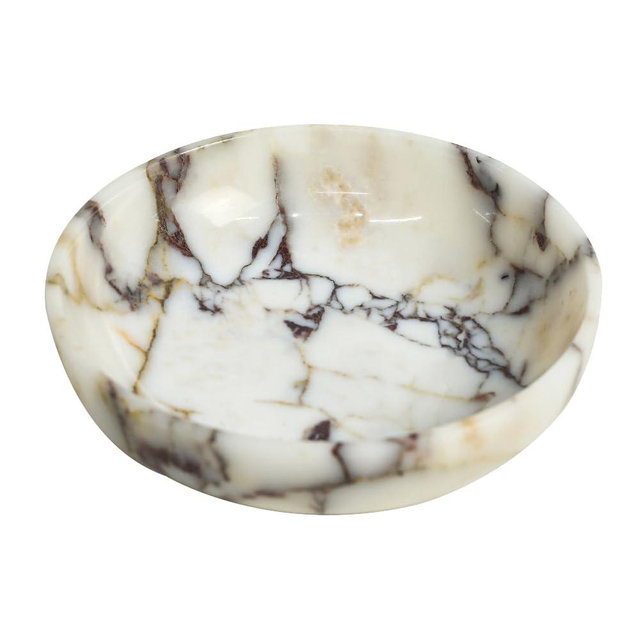 FutureStone Marble Key Bowl for Home Decor, Decorative Bowl for Coffee Table, Marble Fruit Bowl For Table Centerpiece, Coins Candy Catchall Bowl For Entryway (Calacatta Viola, 7.8" x 1.9")