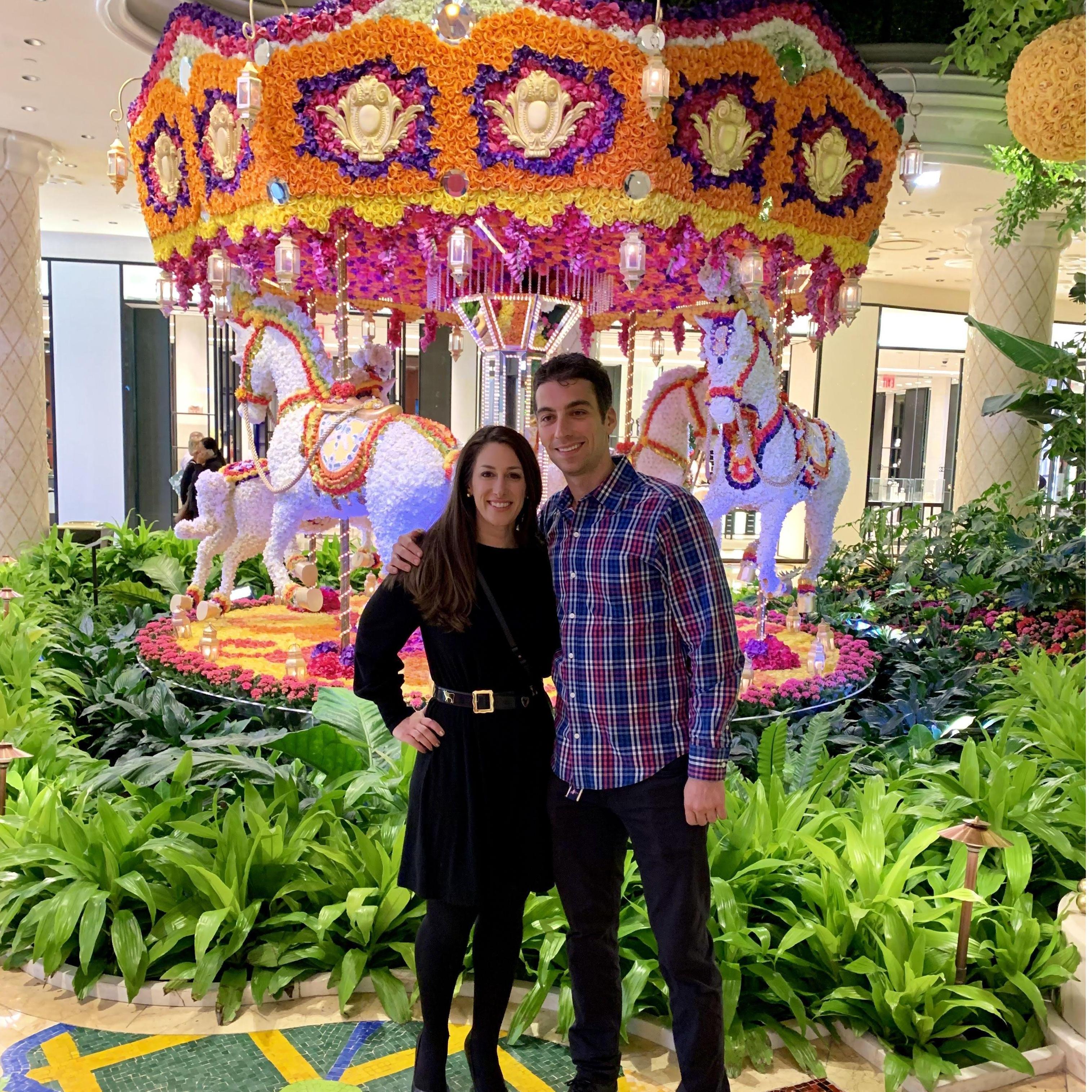 A work conference in Vegas where I trolled him to propose for five straight days