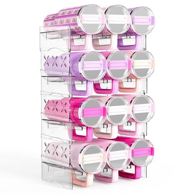 JYPS Water Bottle Tumbler Organizer, Stackable Stanley 40oz with Handle Cup Organizer, Large Tumbler Holder Stanley Cup Accessories for Pantry Kitchen Organizers & Storage(12)