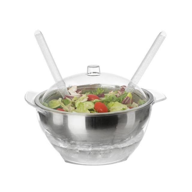 Lavish Home 5-Pc. Cold Salad Bowl with Lid and Utensils