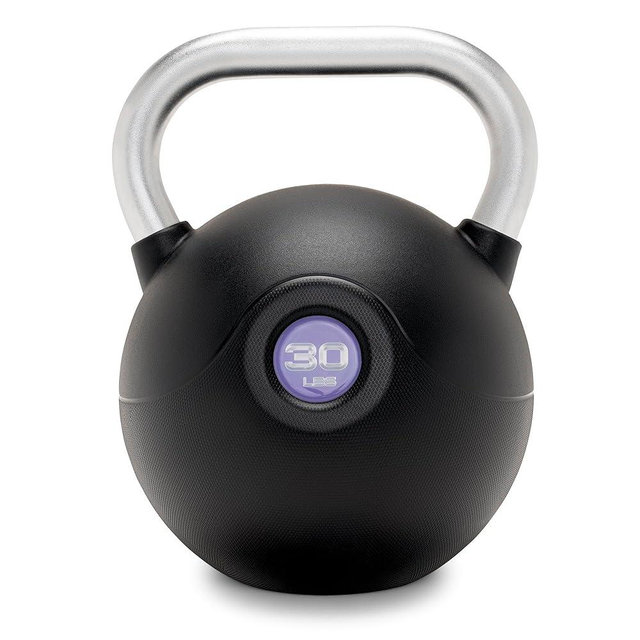 Marcy PU Coated Kettlebell – 10 to 40 LB Single Weights with Textured Steel Handle, Flat Base – Strength Training for Full Body & Home Gym Workouts
