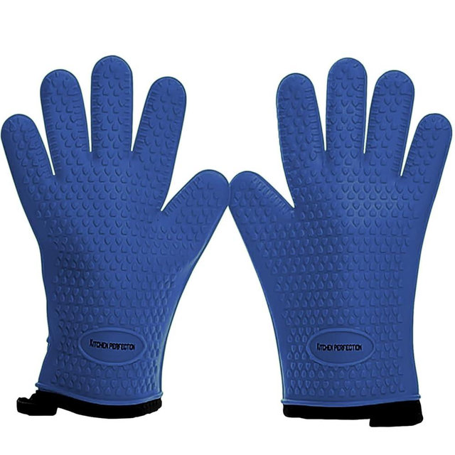 KITCHEN PERFECTION Silicone Smoker Oven Gloves -Extreme Heat Resistant Bbq Gloves -Handle Hot Food Right on Your Smoker Grill Fryer Pit|Waterproof Oven Mitts Grill Gloves |Superior Value Set+3 Bonuses