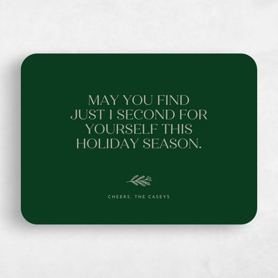 Green Rounded Holiday Card - Nantucket