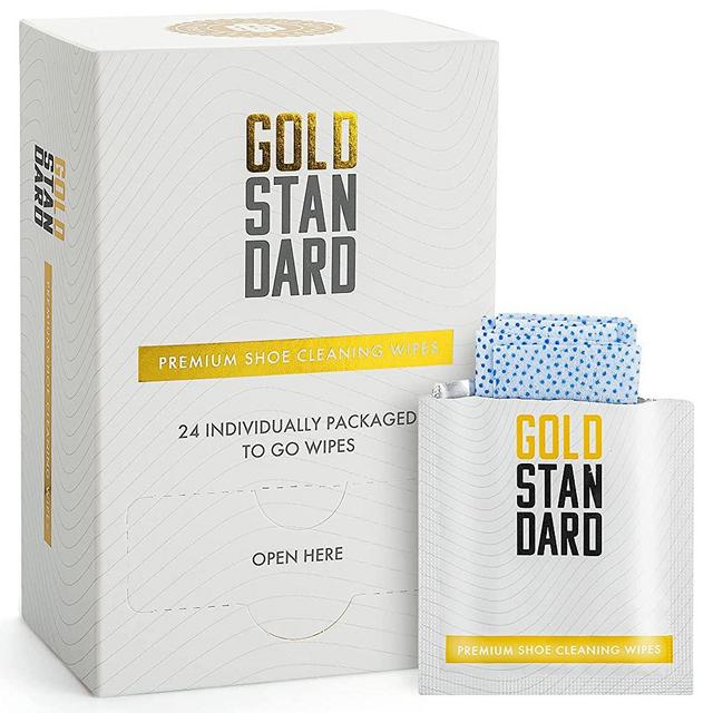 Dual Textured Shoe Cleaner Wipes, 24-Pack – Remove Dirt & Stains from Leather, Rubber, & Canvas Shoes – Convenient, Individually Wrapped Sneaker Cleaner Wipes – Sneakerhead Supplies by Gold Standard