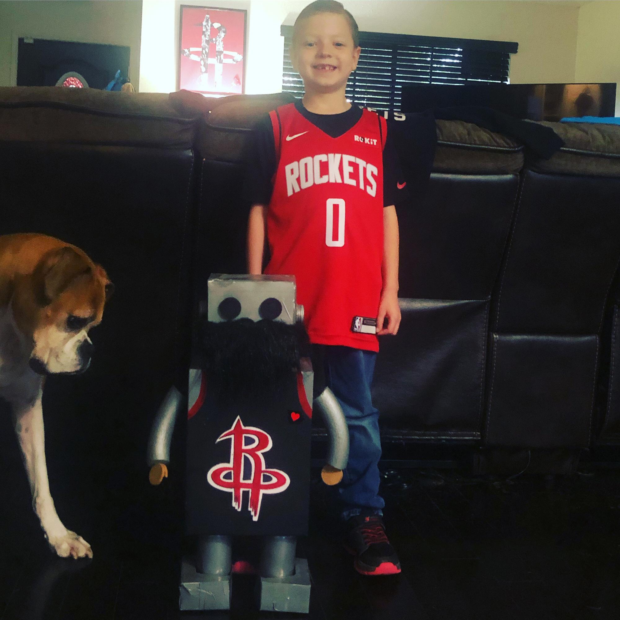 We built Calebs robot James Harden box for Valentine’s Day