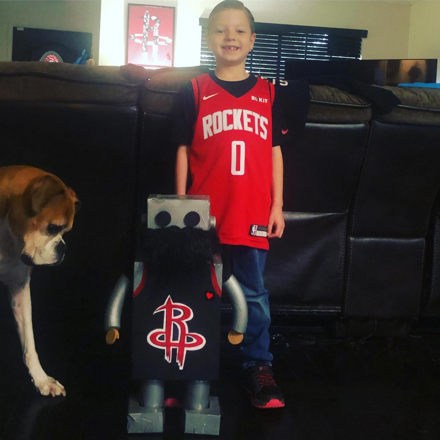 We built Calebs robot James Harden box for Valentine’s Day