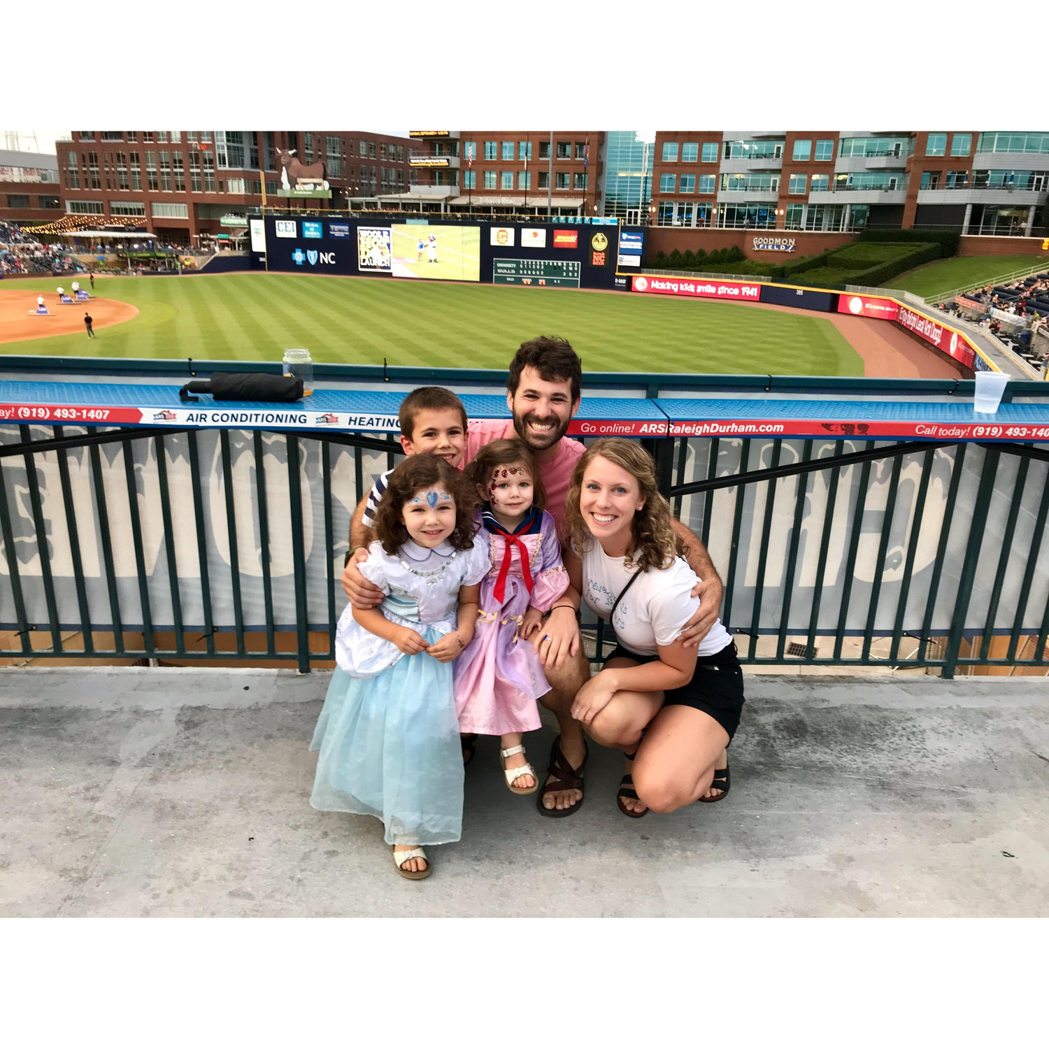 With Patrick's sweet nieces and nephew at a Durham Bulls game!
