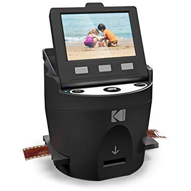 KODAK SCANZA Digital Film & Slide Scanner – Converts 35mm, 126, 110, Super 8 & 8mm Film Negatives & Slides to JPEG – Includes Large Tilt-Up 3.5” LCD, Easy-Load Film Inserts, Adapters & More