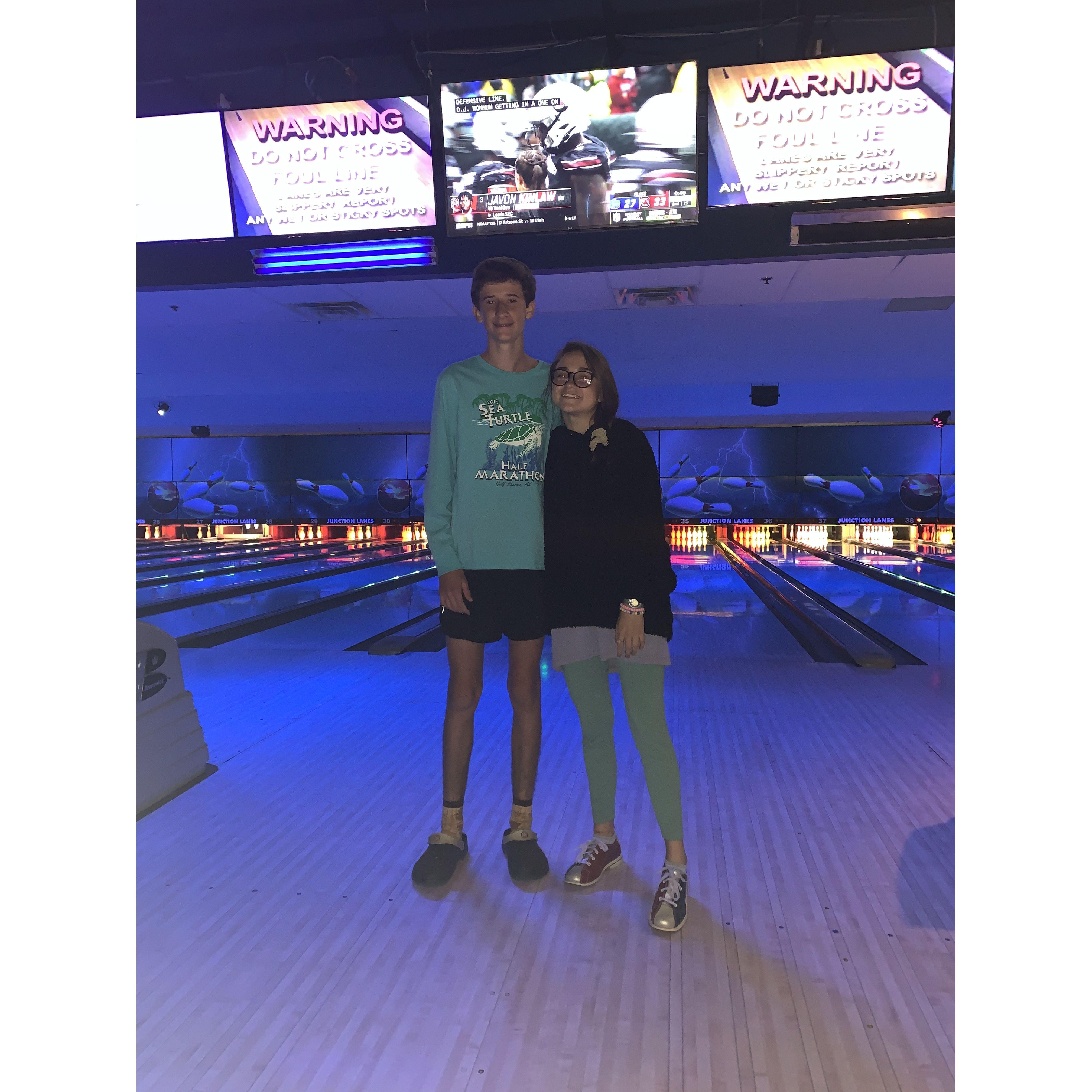 Our first date that wasn't a date because Brittany wasn't allowed to date. So of course, Emily came along!