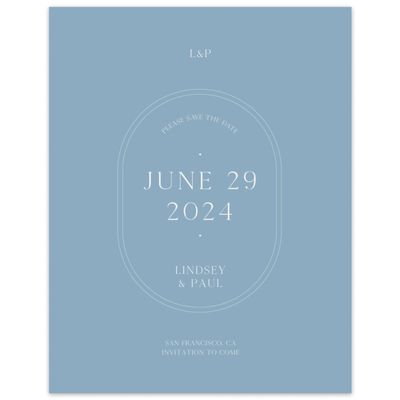 Dusty Blue Wedding Digital Save the Date - Cadiz Portrait