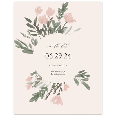 Linen, Beige Wedding Digital Save the Date - Oaklyn Portrait