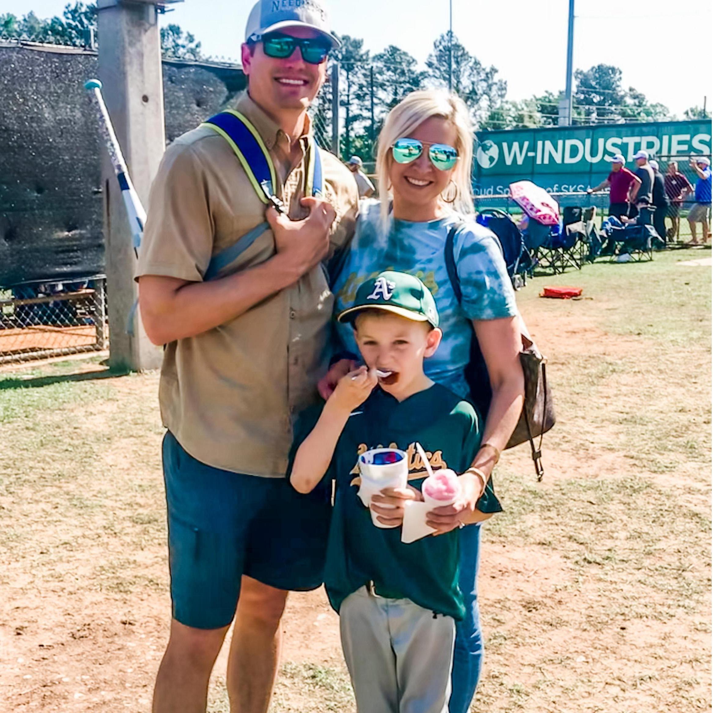 One of many weekends at the baseball field. Also one of many Italian Ice > Smiling for a pic :)