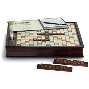 Scrabble Deluxe Wooden Edition with Rotating Game Board