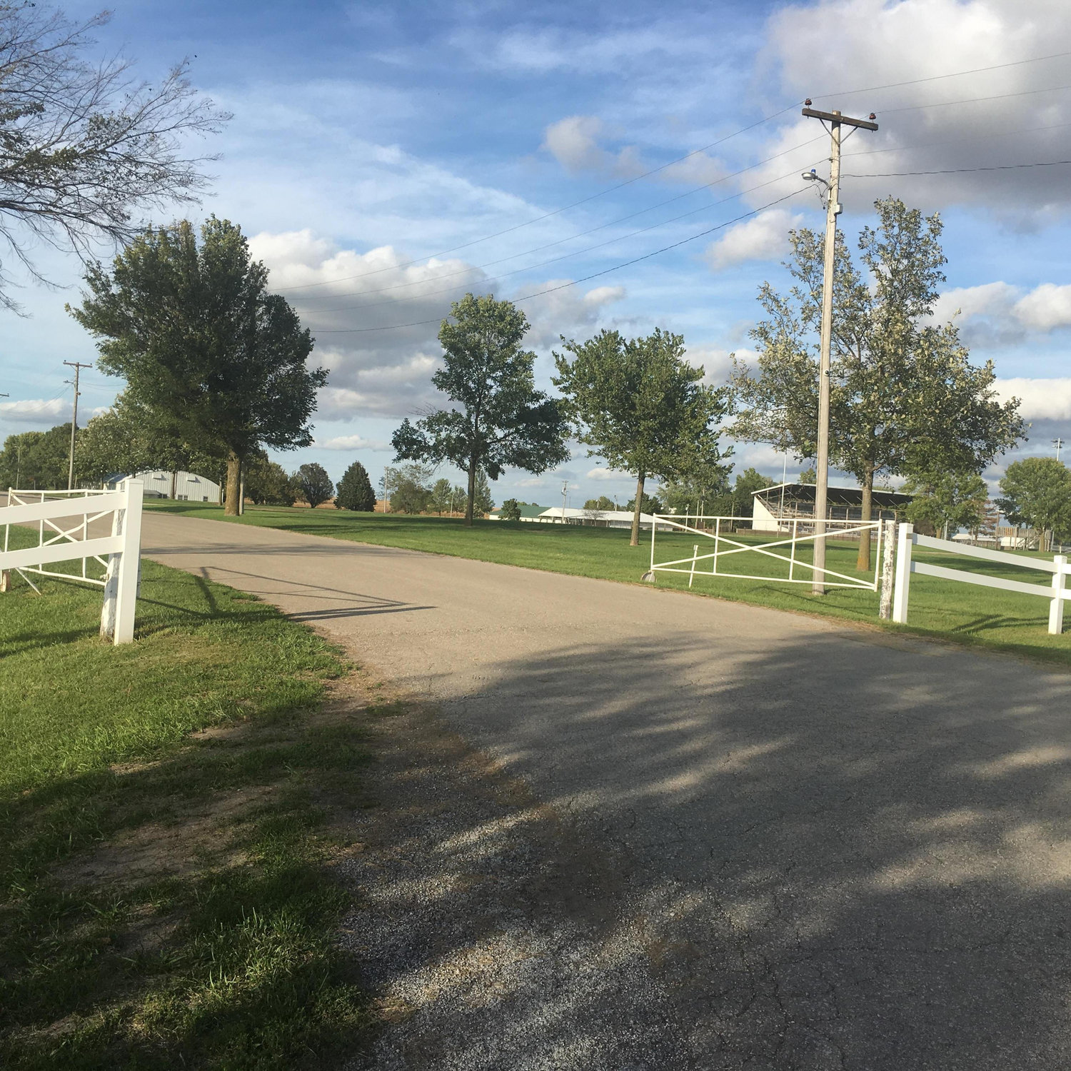 When you get to the Fairgrounds Sign, take the road to the left.