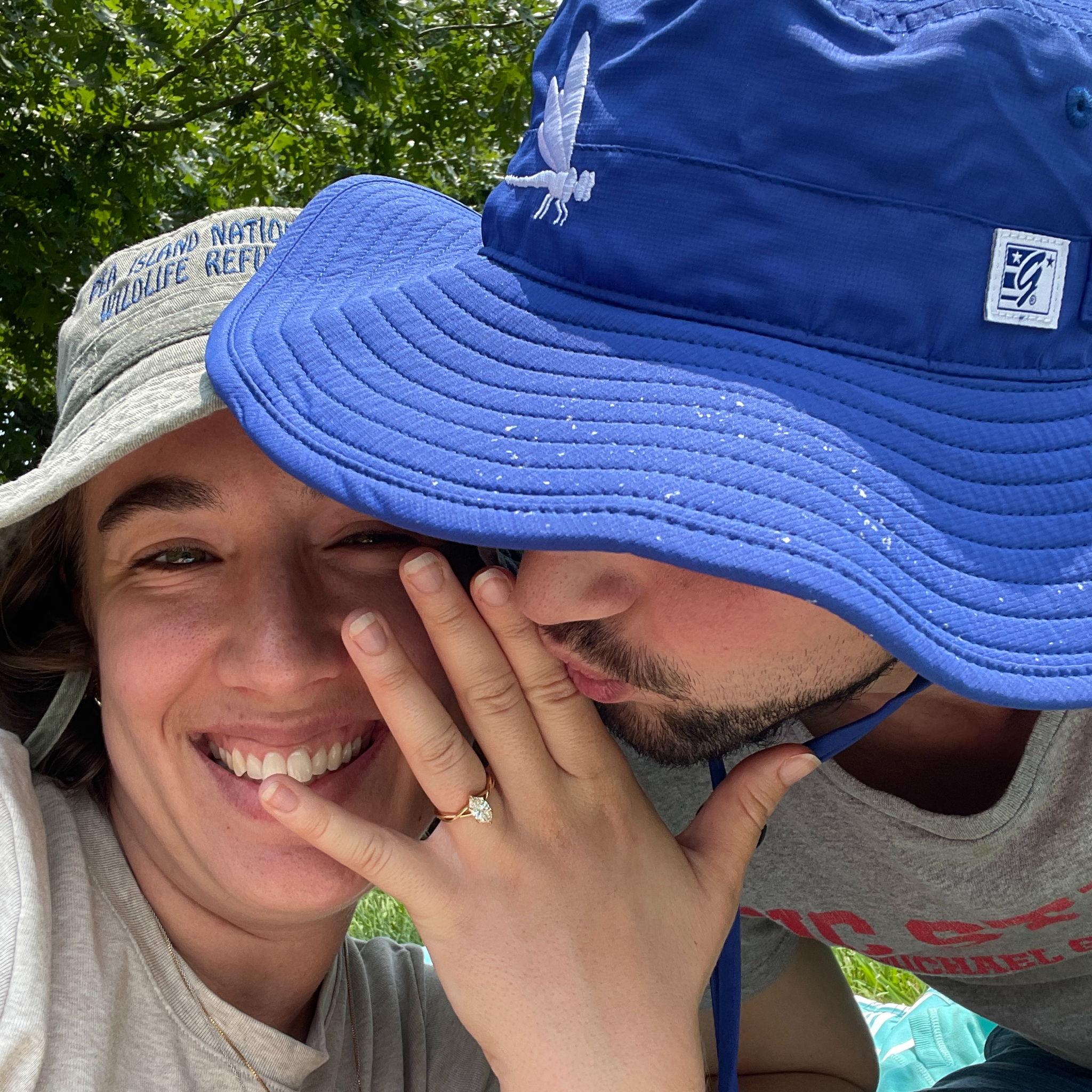 Fun fact: Cameron and Brogan were both wearing bucket hats during the proposal