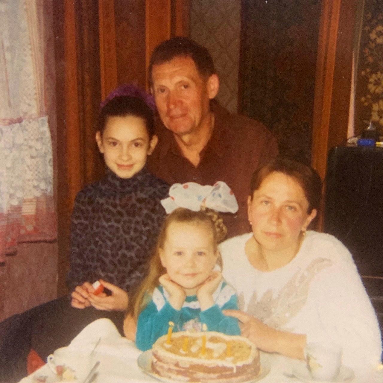 Elina and her family celebrating her 4th birthday! Crimea, Ukraine 1998