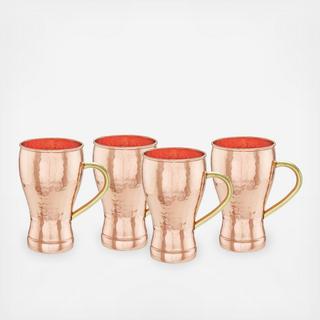 Hammered Soda Fountain Mug, Set of 4