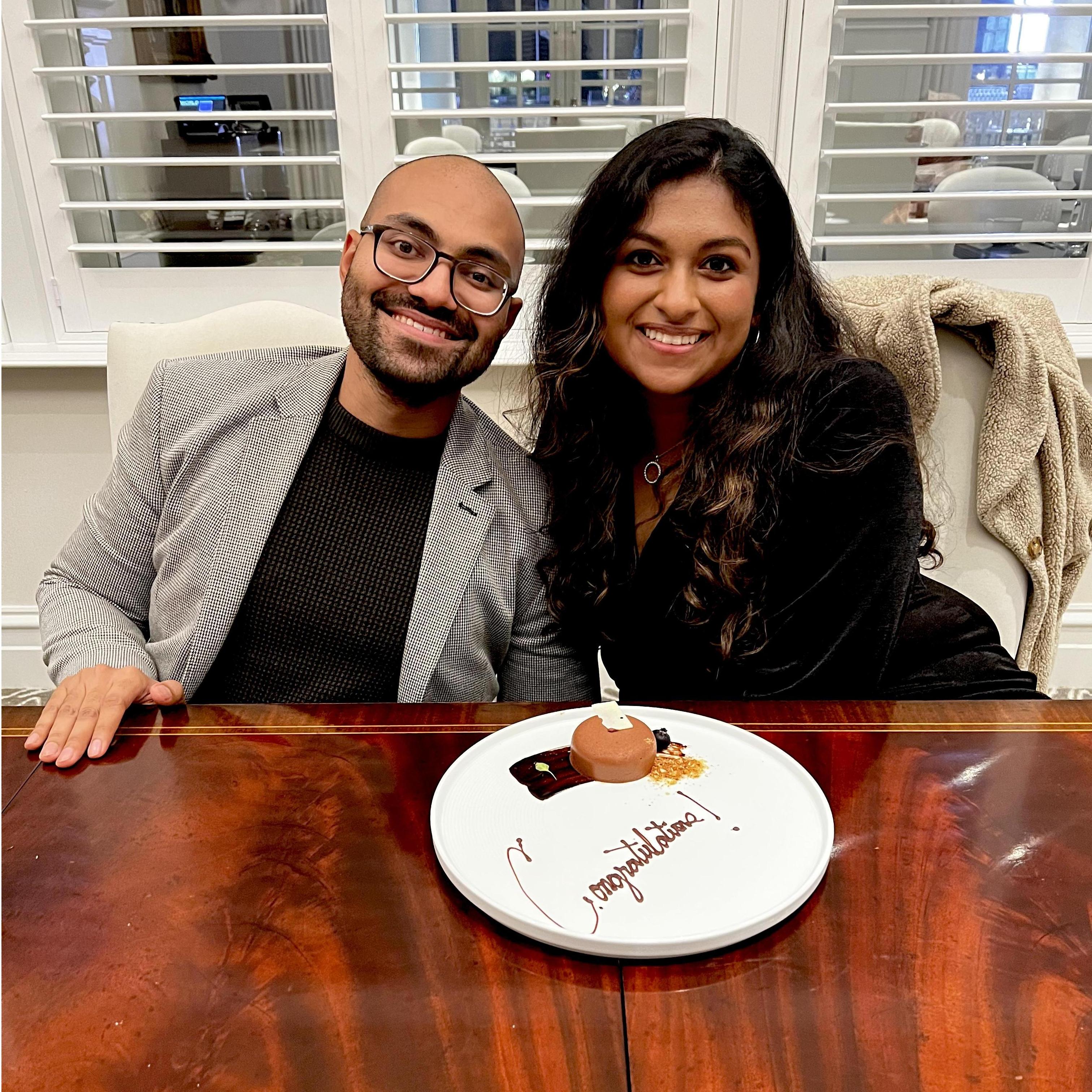 First dinner as Fiances!