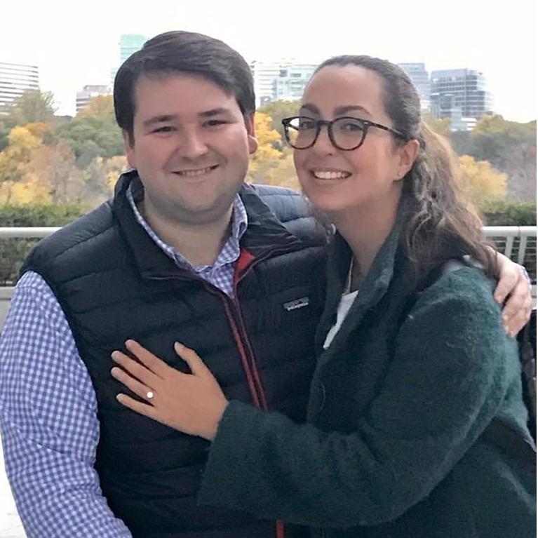 At the Kennedy Center, the day we got engaged!