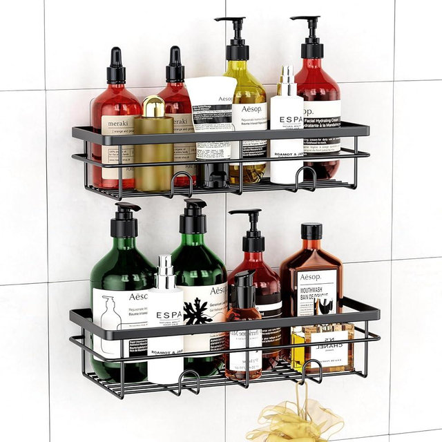 Uamector Shower Caddy Organizer Rustproof - Bathroom Shelves Rack for Home Decor & Storage - Adhesive Wall Shampoo Holders for Inside - Bath Tub Organization
