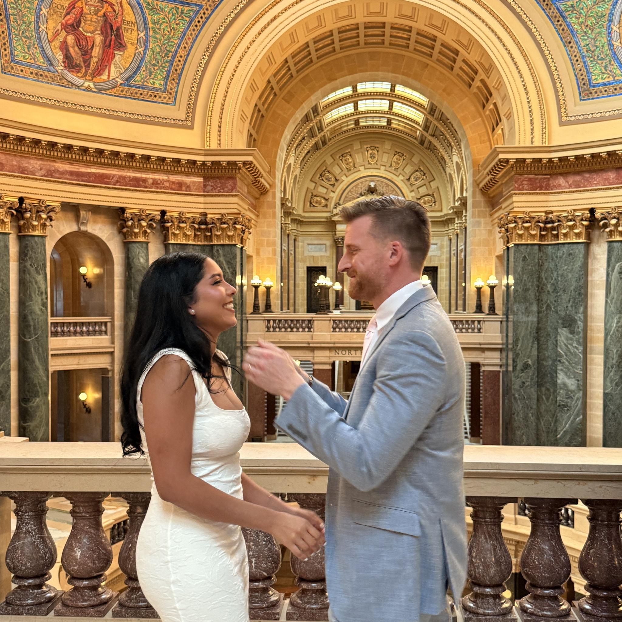 More photos from our civil wedding at the Capitol in Madison 🤍