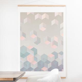 Exagonal Geometry Art Print and Hanger