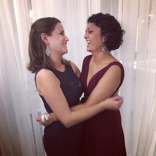 At a wedding in Atlanta. We're trying very hard to look cute.