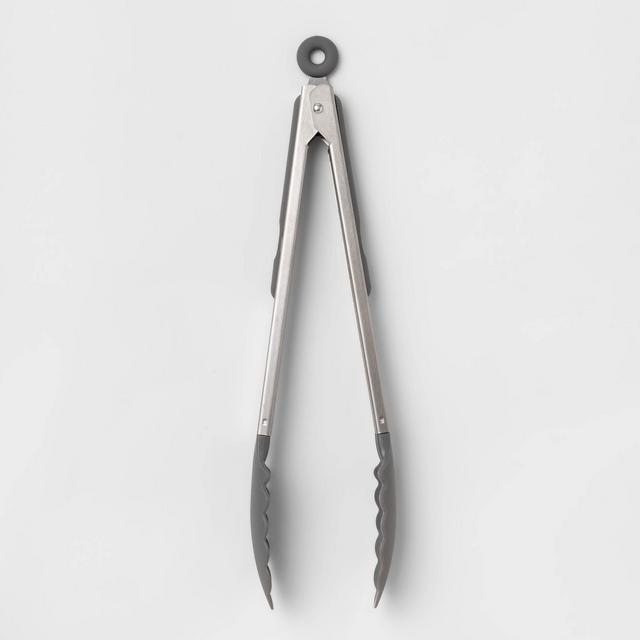 Stainless Steel Kitchen Tongs Dark Gray - Room Essentials™