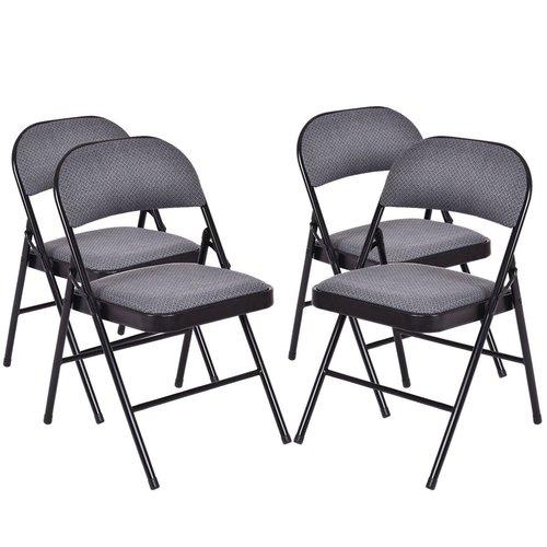 Costway Fabric Padded Folding Chair (Set of 4)